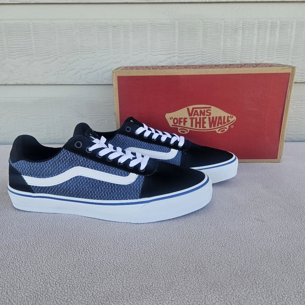 Vans Ward Deluxe C&L Black Bijou Blue Low Top Sneaker Men SZ 10 Weave
